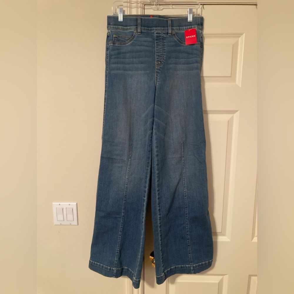 SPANXshape™ EveryWear Seamed-Front Wide Leg Jeans, Vintage Indigo